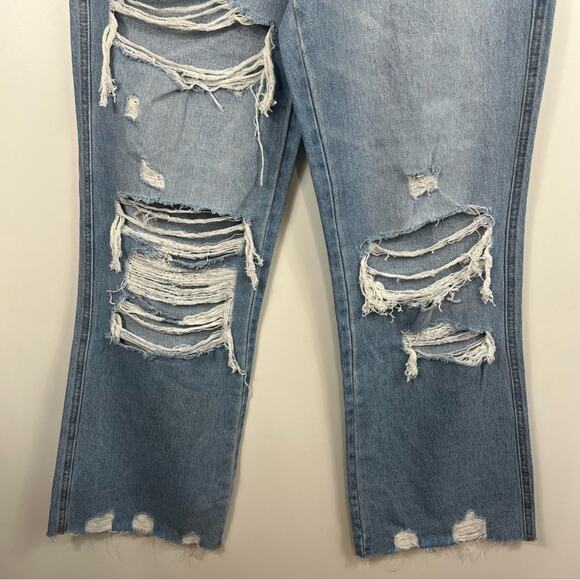 Flying Monkey New Age of Consent Dad Jeans Size 28 High Rise Distressed Raw Hem - Picture 4 of 14